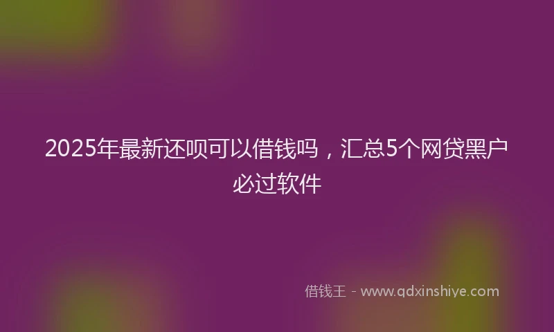 2025年最新还呗可以借钱吗，汇总5个网贷黑户必过软件