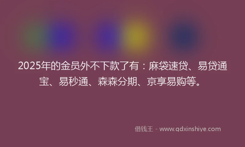 2025年的金员外不下款了有：麻袋速贷、易贷通宝、易秒通、森森分期、京享易购等。