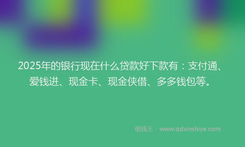 2025年的银行现在什么贷款好下款有：支付通、爱钱进、现金卡、现金侠借、多多钱包等。