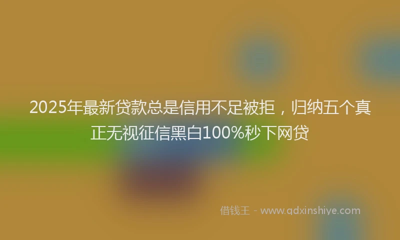 2025年最新贷款总是信用不足被拒，归纳五个真正无视征信黑白100%秒下网贷