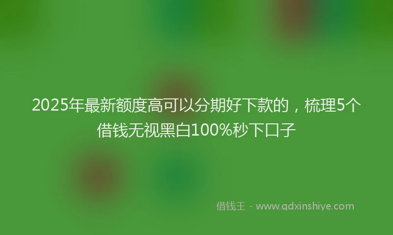 2025年最新额度高可以分期好下款的，梳理5个借钱无视黑白100%秒下口子