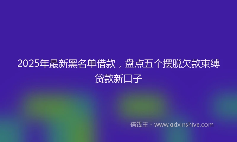 2025年最新黑名单借款，盘点五个摆脱欠款束缚贷款新口子