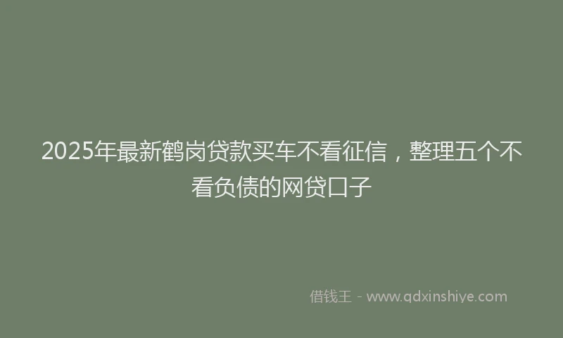 2025年最新鹤岗贷款买车不看征信，整理五个不看负债的网贷口子