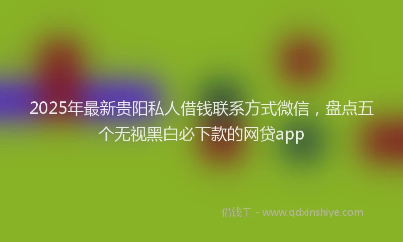 2025年最新贵阳私人借钱联系方式微信，盘点五个无视黑白必下款的网贷app