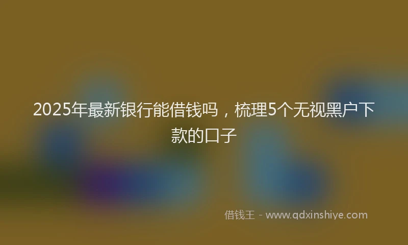 2025年最新银行能借钱吗，梳理5个无视黑户下款的口子