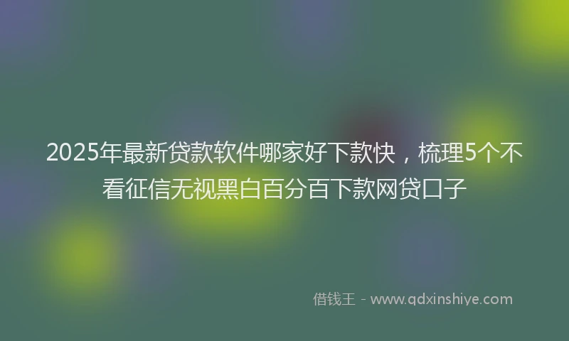 2025年最新贷款软件哪家好下款快，梳理5个不看征信无视黑白百分百下款网贷口子