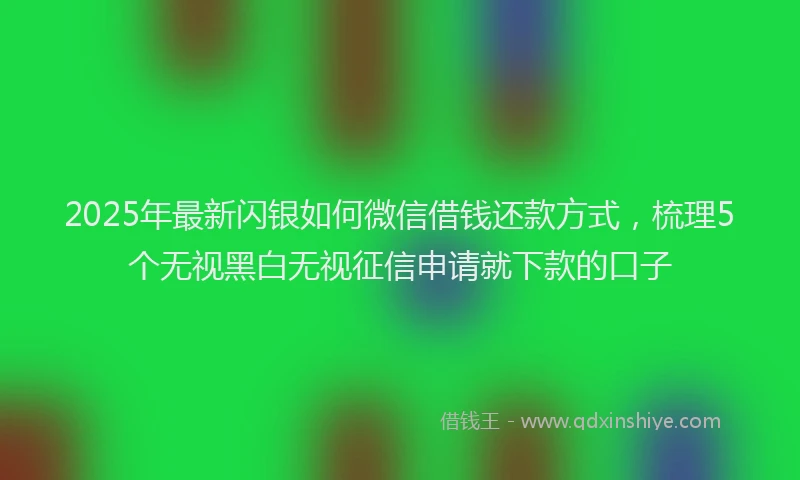 2025年最新闪银如何微信借钱还款方式，梳理5个无视黑白无视征信申请就下款的口子