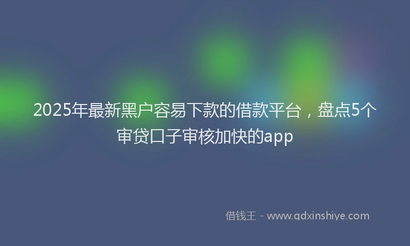 2025年最新黑户容易下款的借款平台，盘点5个审贷口子审核加快的app