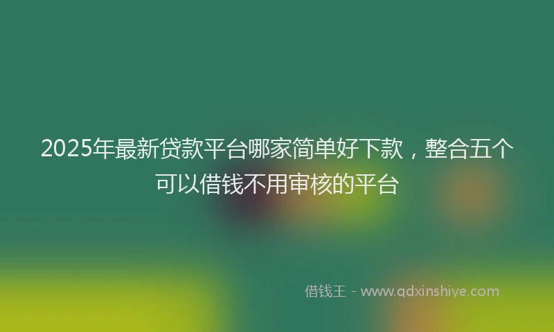 2025年最新贷款平台哪家简单好下款，整合五个可以借钱不用审核的平台