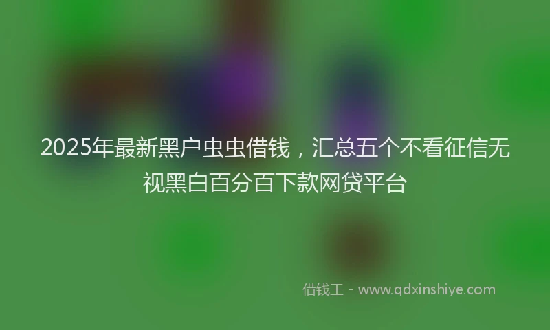 2025年最新黑户虫虫借钱，汇总五个不看征信无视黑白百分百下款网贷平台