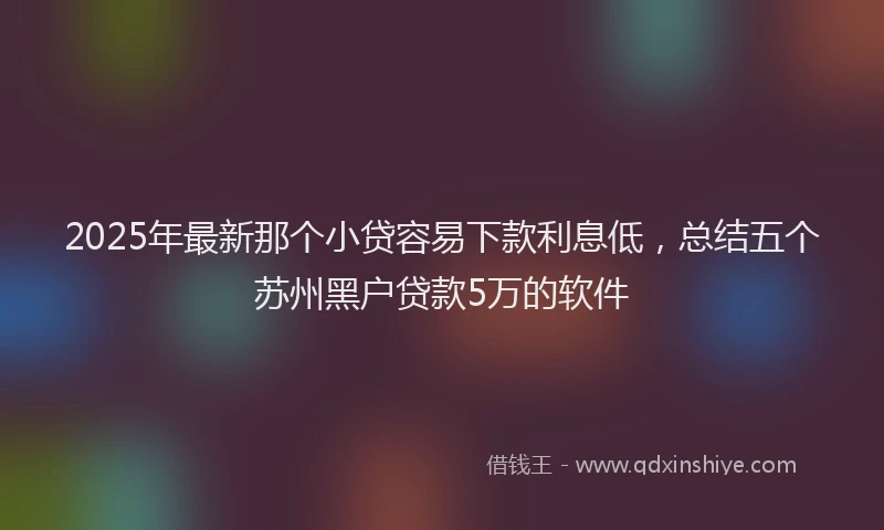 2025年最新那个小贷容易下款利息低，总结五个苏州黑户贷款5万的软件