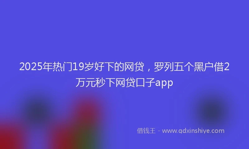 2025年热门19岁好下的网贷，罗列五个黑户借2万元秒下网贷口子app