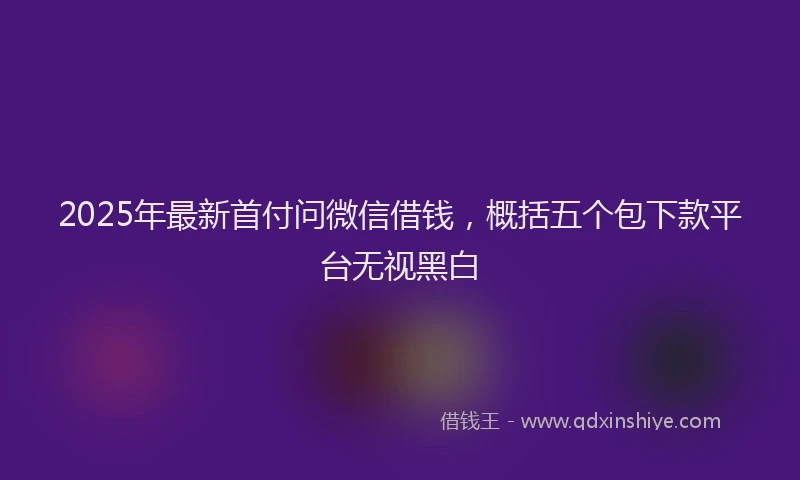 2025年最新首付问微信借钱，概括五个包下款平台无视黑白