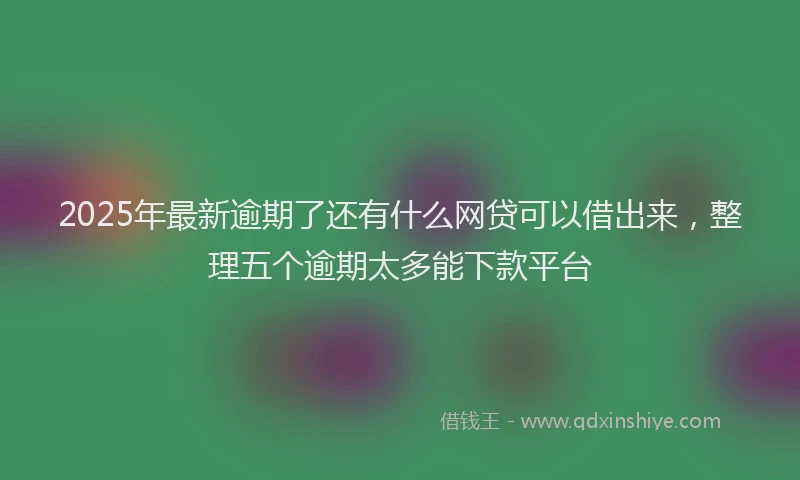 2025年最新逾期了还有什么网贷可以借出来，整理五个逾期太多能下款平台