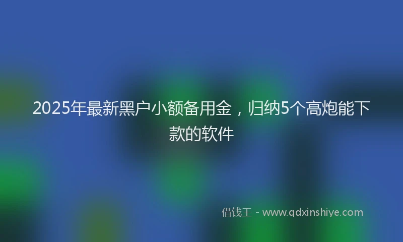 2025年最新黑户小额备用金，归纳5个高炮能下款的软件
