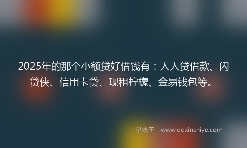 2025年的那个小额贷好借钱有：人人贷借款、闪贷侠、信用卡贷、现租柠檬、金易钱包等。