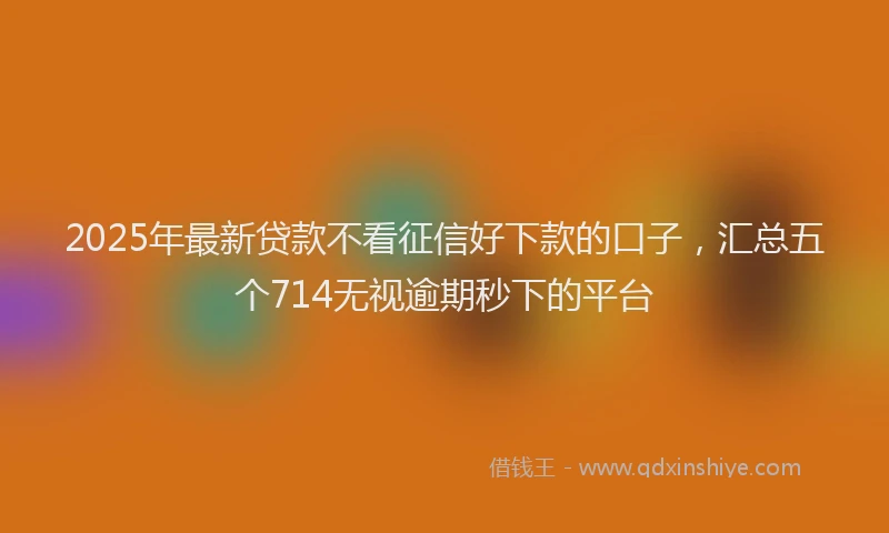 2025年最新贷款不看征信好下款的口子，汇总五个714无视逾期秒下的平台