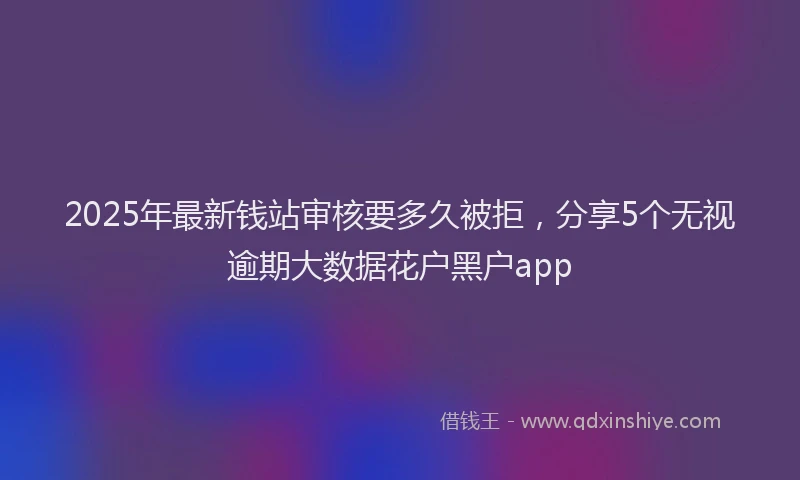 2025年最新钱站审核要多久被拒，分享5个无视逾期大数据花户黑户app