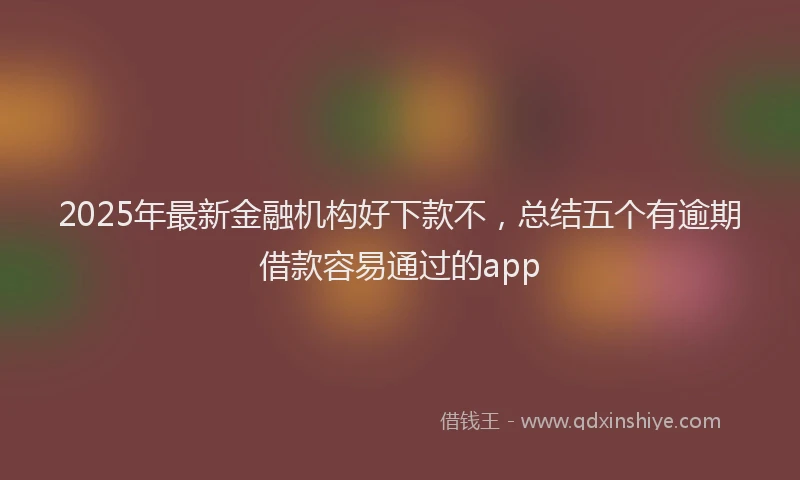 2025年最新金融机构好下款不，总结五个有逾期借款容易通过的app