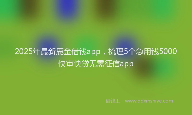 2025年最新鹿金借钱app，梳理5个急用钱5000快审快贷无需征信app
