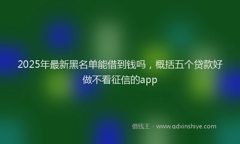 2025年最新黑名单能借到钱吗，概括五个贷款好做不看征信的app