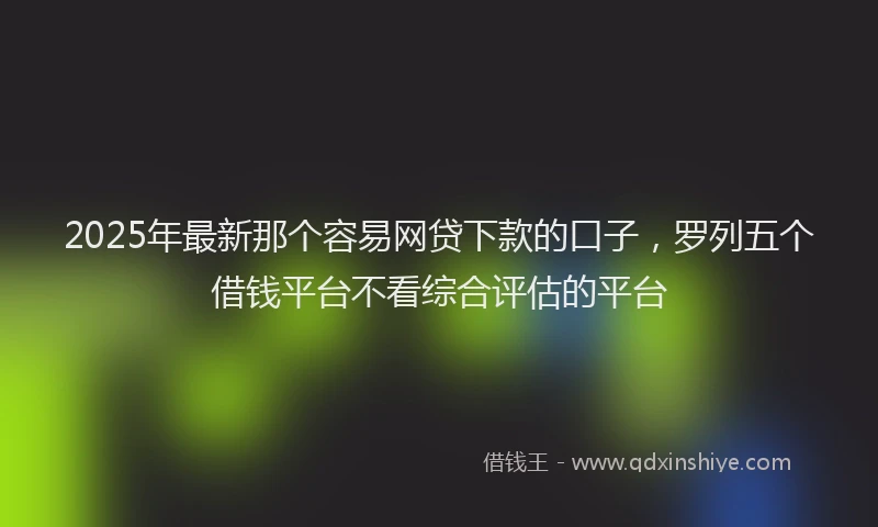 2025年最新那个容易网贷下款的口子，罗列五个借钱平台不看综合评估的平台