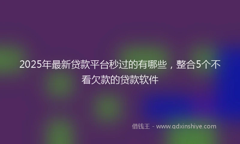 2025年最新贷款平台秒过的有哪些，整合5个不看欠款的贷款软件