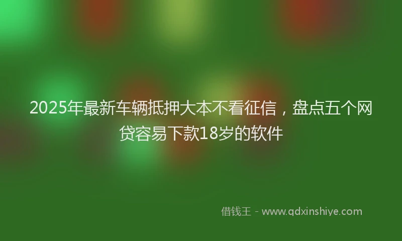 2025年最新车辆抵押大本不看征信，盘点五个网贷容易下款18岁的软件