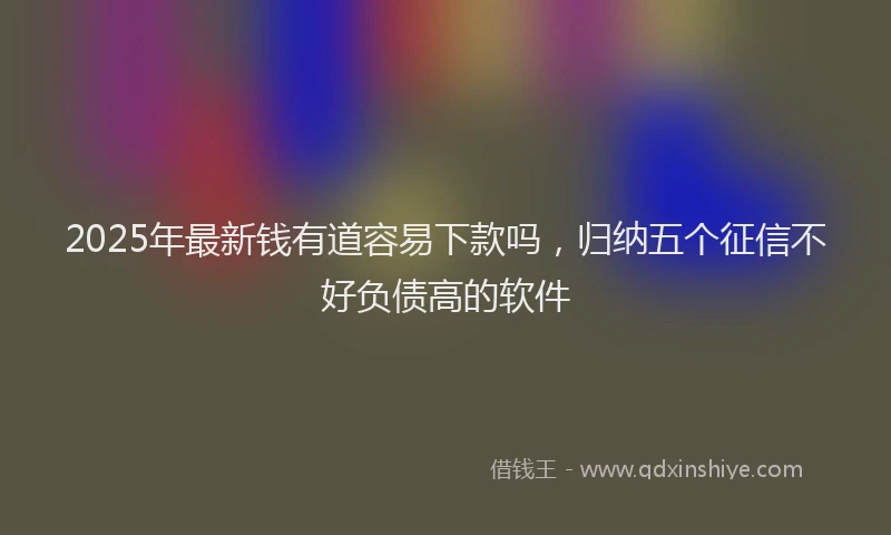 2025年最新钱有道容易下款吗，归纳五个征信不好负债高的软件
