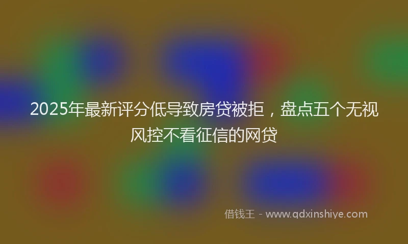 2025年最新评分低导致房贷被拒，盘点五个无视风控不看征信的网贷