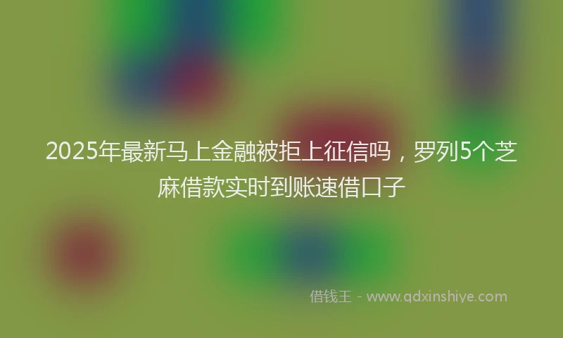 2025年最新马上金融被拒上征信吗，罗列5个芝麻借款实时到账速借口子