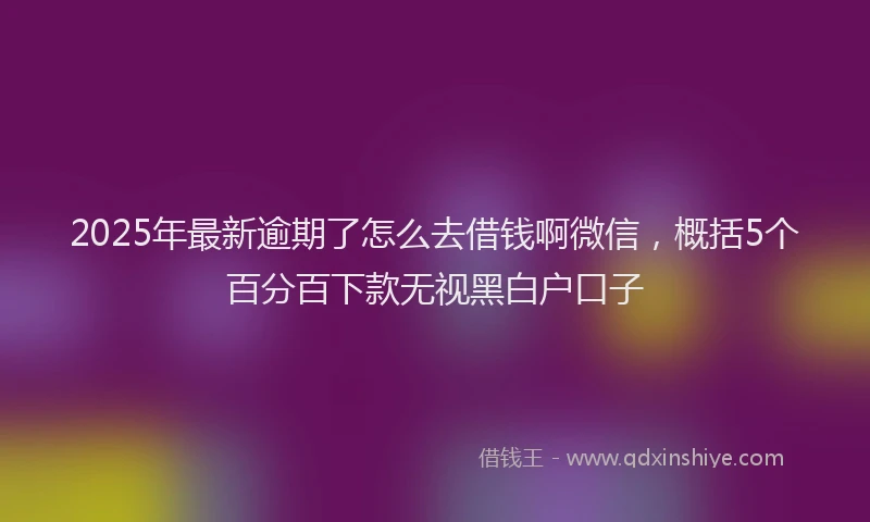 2025年最新逾期了怎么去借钱啊微信，概括5个百分百下款无视黑白户口子