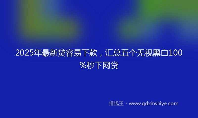 2025年最新贷容易下款，汇总五个无视黑白100%秒下网贷