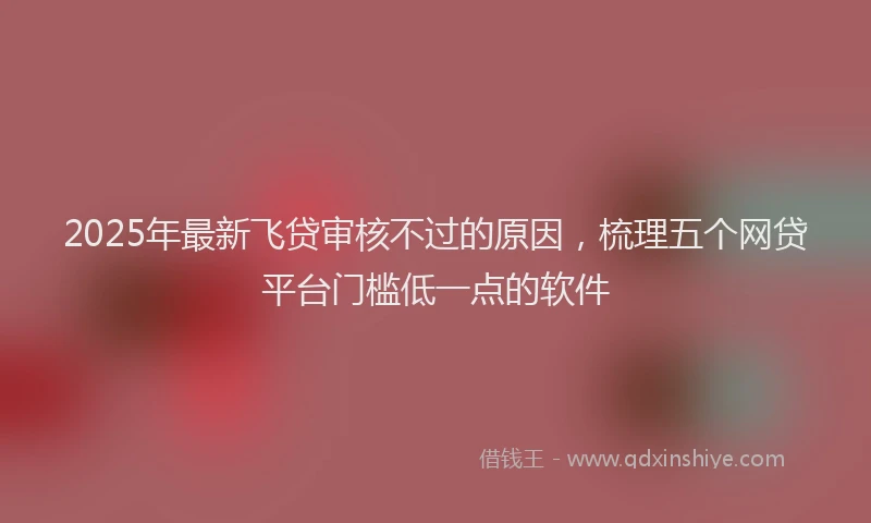 2025年最新飞贷审核不过的原因，梳理五个网贷平台门槛低一点的软件