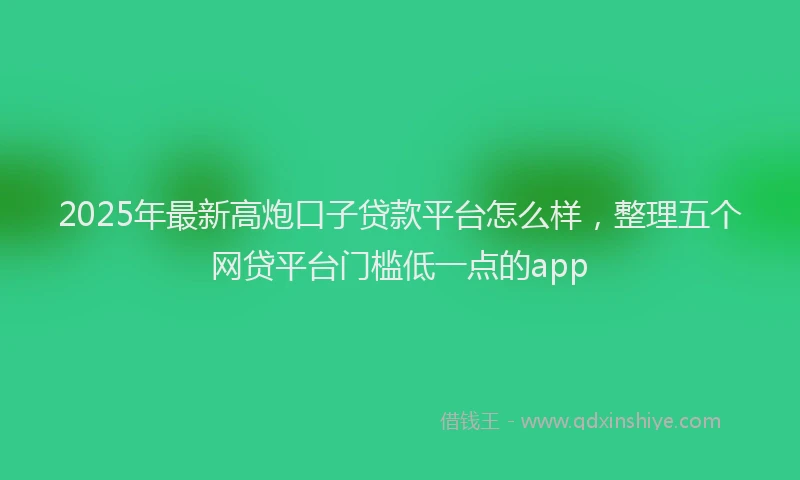 2025年最新高炮口子贷款平台怎么样，整理五个网贷平台门槛低一点的app