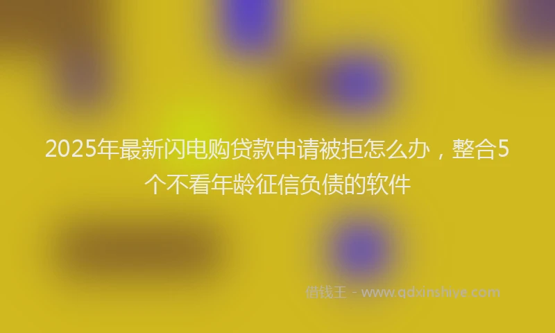 2025年最新闪电购贷款申请被拒怎么办，整合5个不看年龄征信负债的软件
