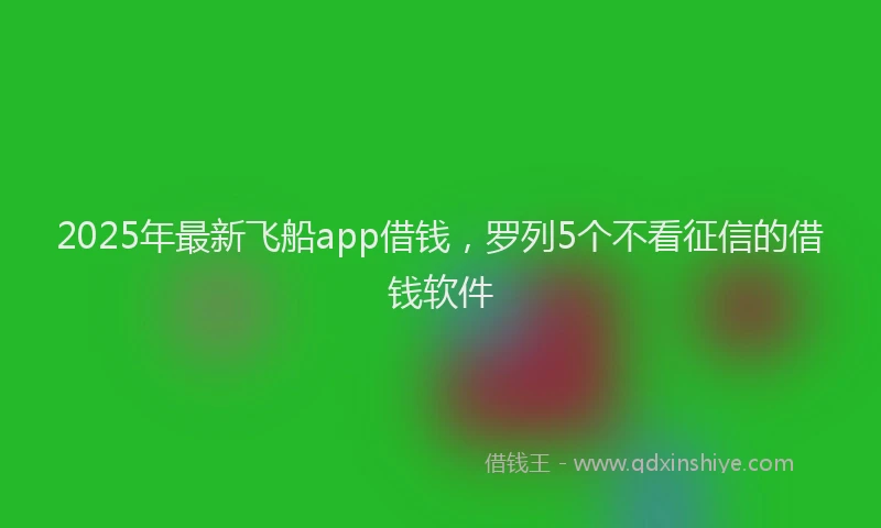 2025年最新飞船app借钱，罗列5个不看征信的借钱软件