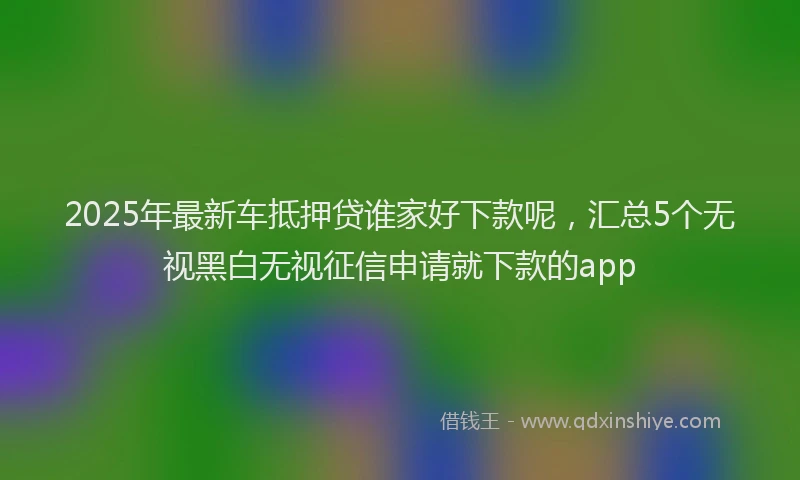 2025年最新车抵押贷谁家好下款呢，汇总5个无视黑白无视征信申请就下款的app