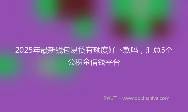 2025年最新钱包易贷有额度好下款吗，汇总5个公积金借钱平台