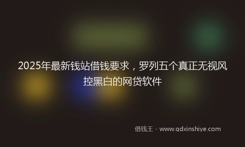 2025年最新钱站借钱要求，罗列五个真正无视风控黑白的网贷软件