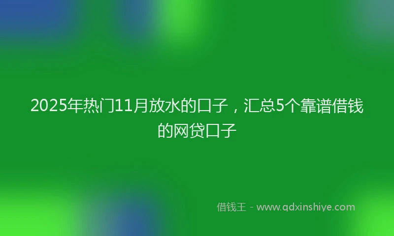 2025年热门11月放水的口子，汇总5个靠谱借钱的网贷口子