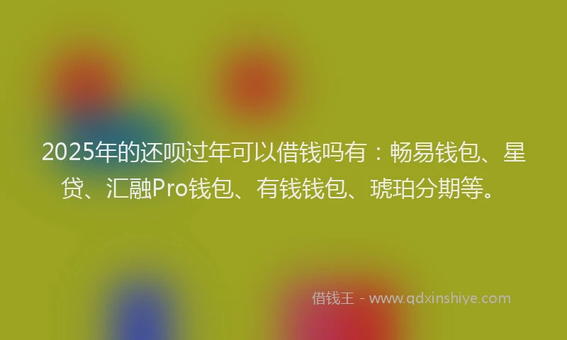 2025年的还呗过年可以借钱吗有：畅易钱包、星贷、汇融Pro钱包、有钱钱包、琥珀分期等。