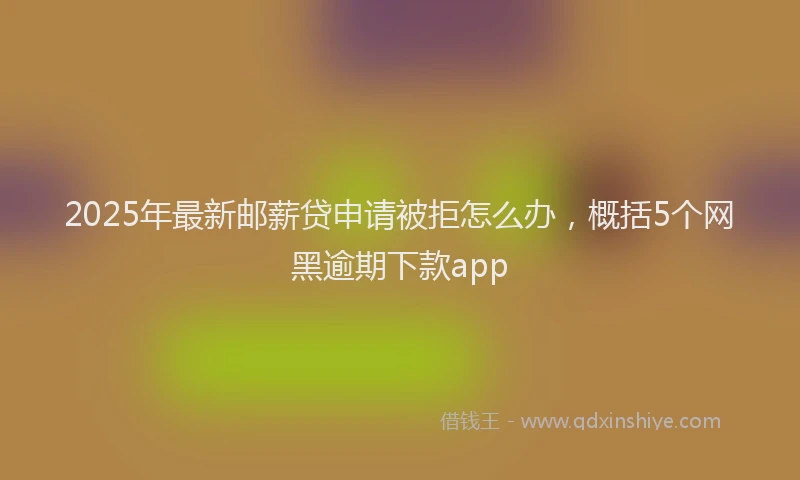 2025年最新邮薪贷申请被拒怎么办，概括5个网黑逾期下款app