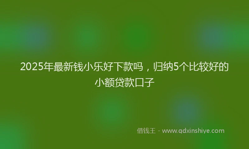 2025年最新钱小乐好下款吗，归纳5个比较好的小额贷款口子