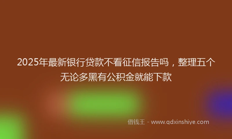 2025年最新银行贷款不看征信报告吗，整理五个无论多黑有公积金就能下款
