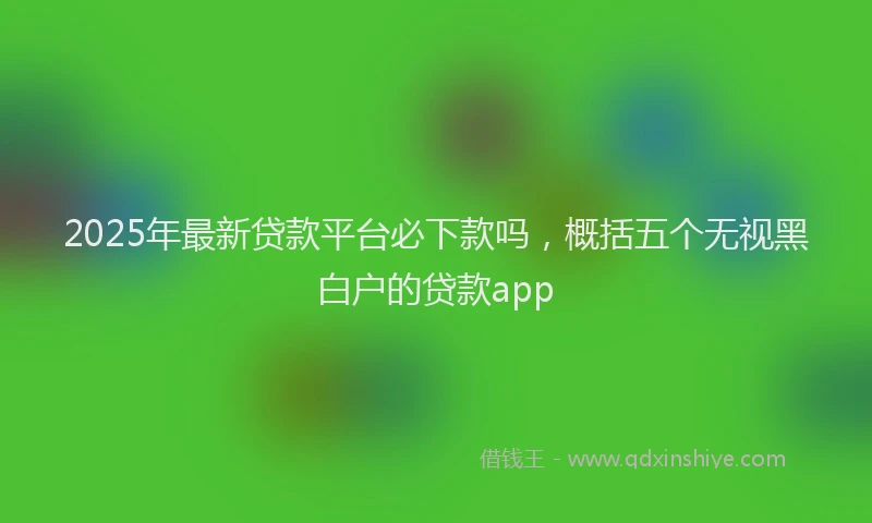 2025年最新贷款平台必下款吗，概括五个无视黑白户的贷款app