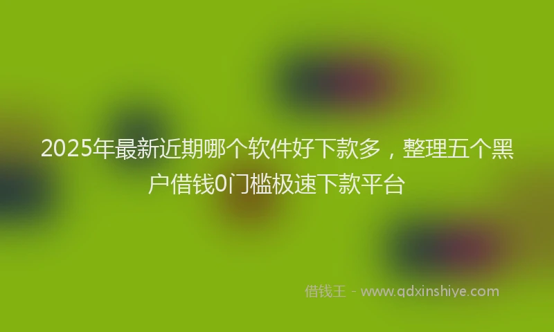 2025年最新近期哪个软件好下款多，整理五个黑户借钱0门槛极速下款平台