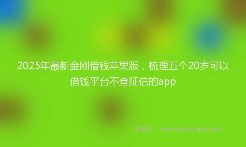 2025年最新金刚借钱苹果版，梳理五个20岁可以借钱平台不查征信的app