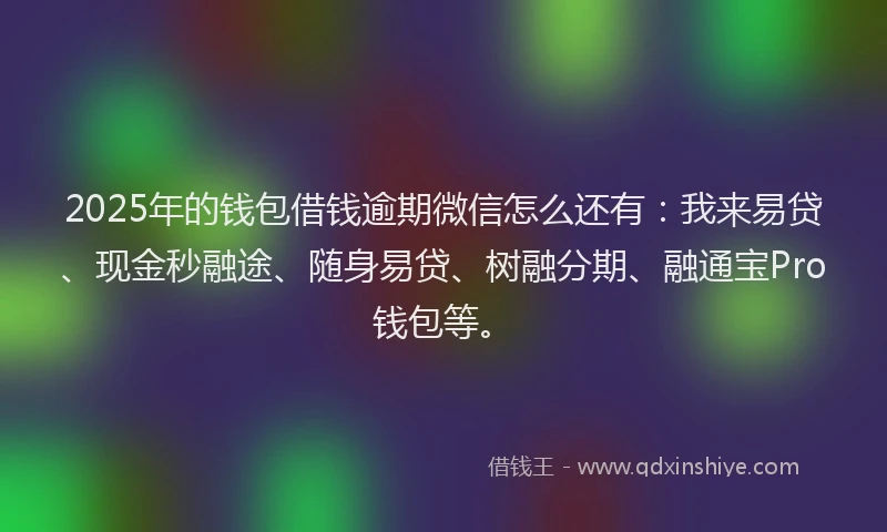 2025年的钱包借钱逾期微信怎么还有：我来易贷、现金秒融途、随身易贷、树融分期、融通宝Pro钱包等。