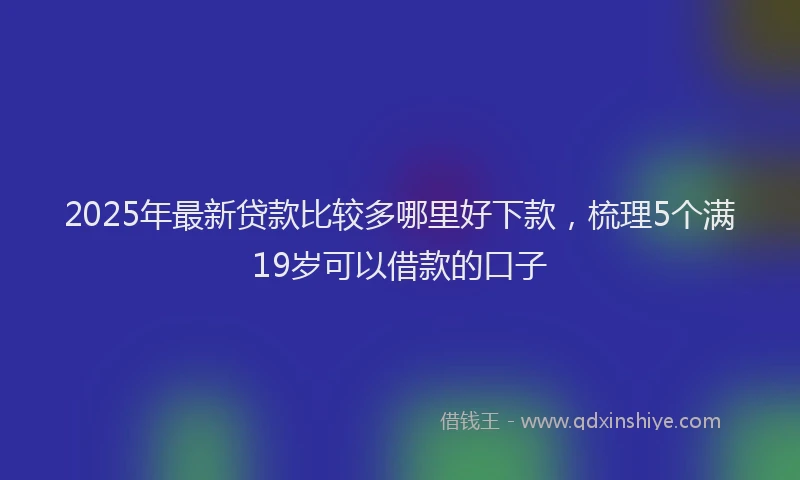2025年最新贷款比较多哪里好下款，梳理5个满19岁可以借款的口子